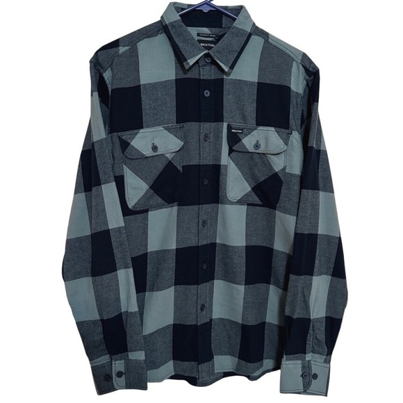 Brixton Long sleeve Button down shirt mens S Standard fit bowery flannel Plaid